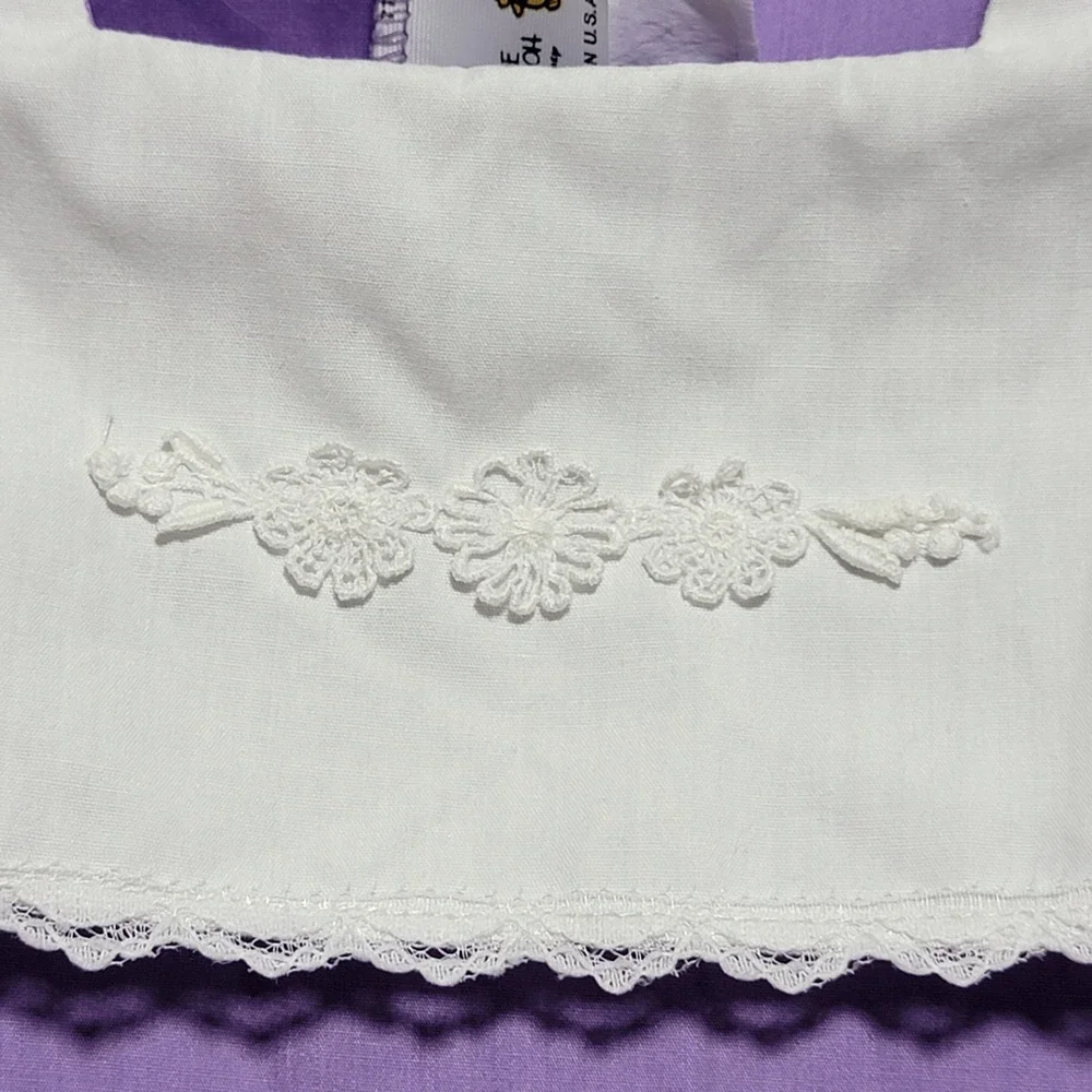 Vintage Winnie the‎ Pooh Purple Prairie Dress Kids Size 8 Ruffle Bib Collar USA